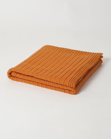 Babu Merino Rib Knit Blanket - Turmeric