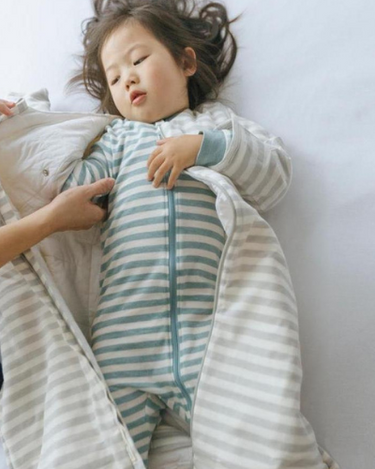 Duvet Sleep Sack with Sleeves | Pebble Stripe - Merino & Me