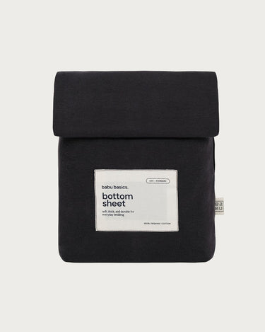 Cotton Cot Fitted Sheet - Charcoal