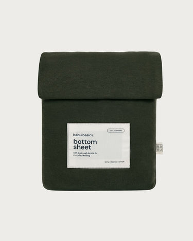 Cotton Cot Fitted Sheet - Moss
