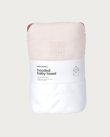Terry Hooded Baby Towel - Petal Contrast