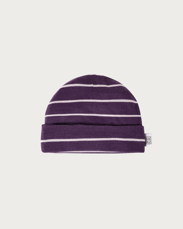 Merino Beanie - Plum Stripe