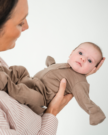 Merino Footless Onesie - Walnut