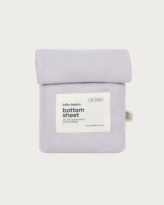 Organic cotton fitted bassinet sheet in purple lilac – GOTS certified cotton – gentle on newborn sensitive skin – Babu