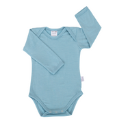 Long Sleeve Bodysuit | Sky Blue - Merino & Me
