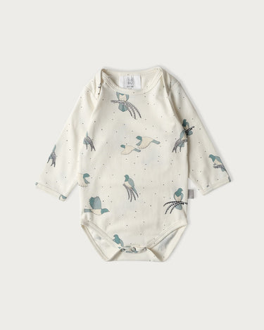 Babu Cotton Long Sleeve Bodysuit - Kereru