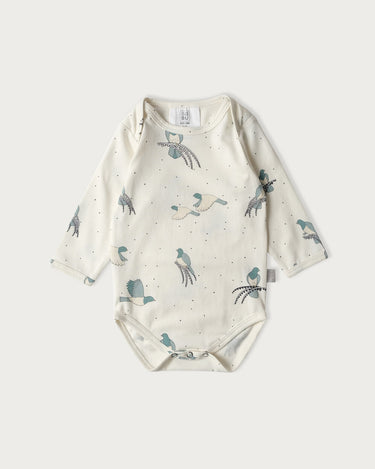 Babu Cotton Long Sleeve Bodysuit - Kereru