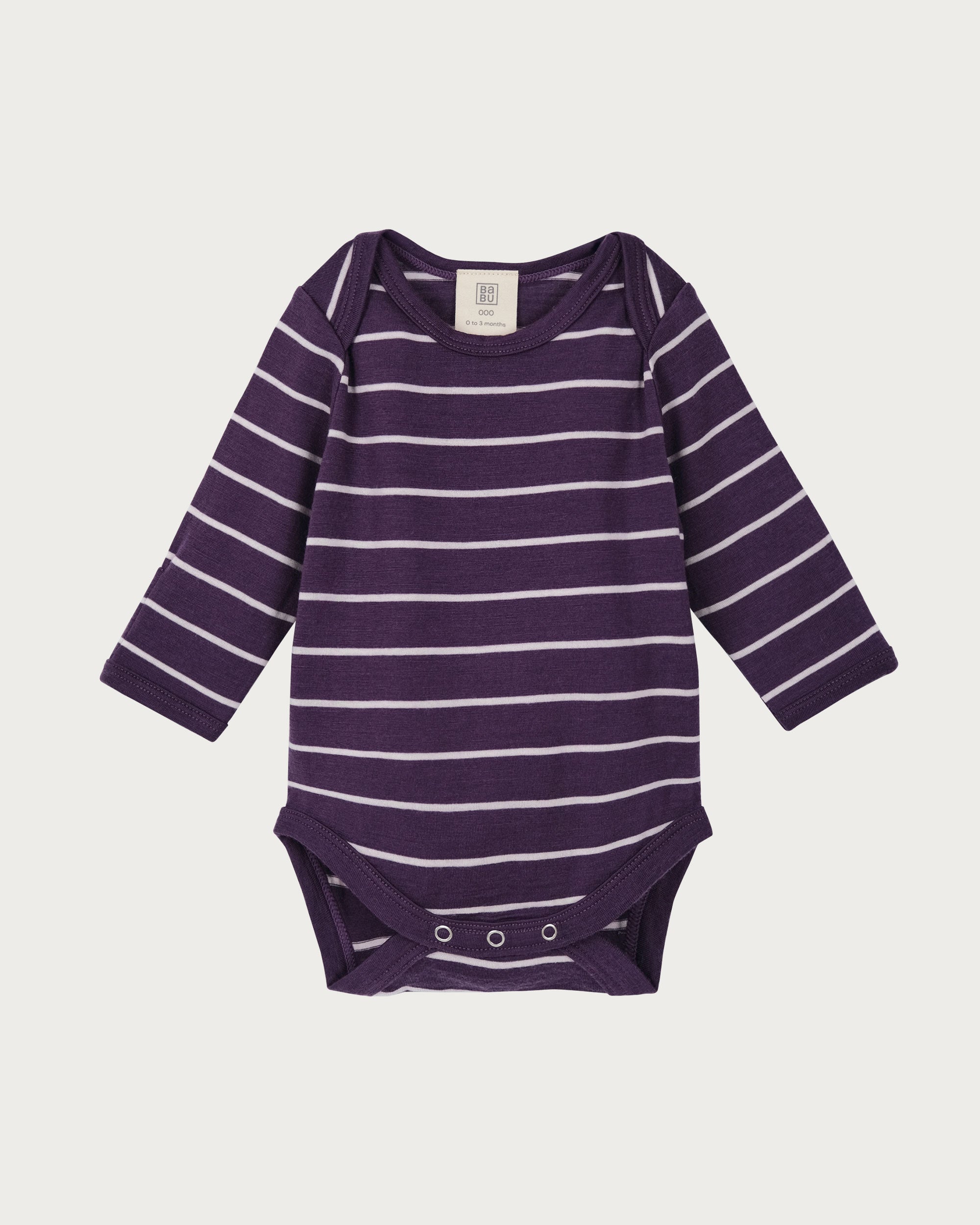 Merino Bodysuit - Plum Stripe