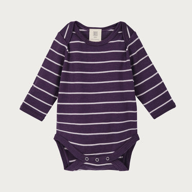 Merino Bodysuit | Plum Stripe