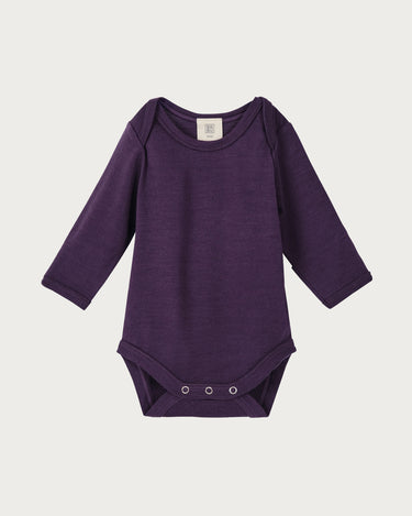 Merino Long Sleeve Bodysuit - Plum