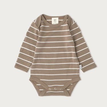 Merino Bodysuit | Walnut Stripe