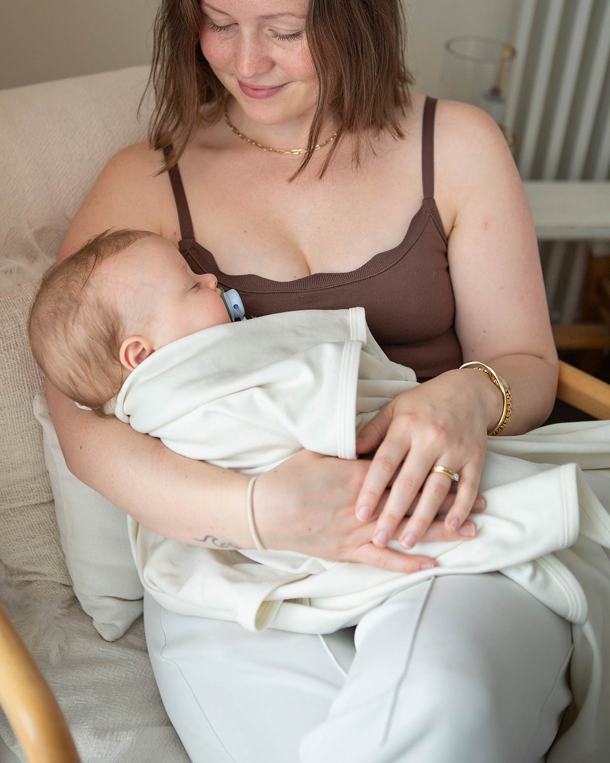 Cotton Swaddle Wrap - Cream