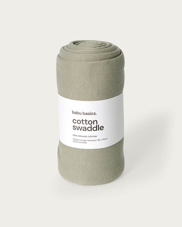 Cotton Swaddle Wrap - Sage Contrast