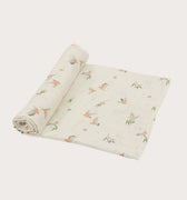 Organic cotton large muslin swaddle wrap in Australian native Galah bird print – GOTS certified double gauze – newborn baby gift – baby essentials – Babu