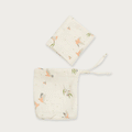 Organic cotton muslin wash cloths 6 pack in Australian native Galah bird print – GOTS certified double gauze – newborn baby essentials – Babu - moving animation