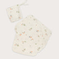 Organic cotton muslin wash cloths 6 pack in Australian native Galah bird print – GOTS certified double gauze – newborn baby essentials – Babu - with drawstring bag