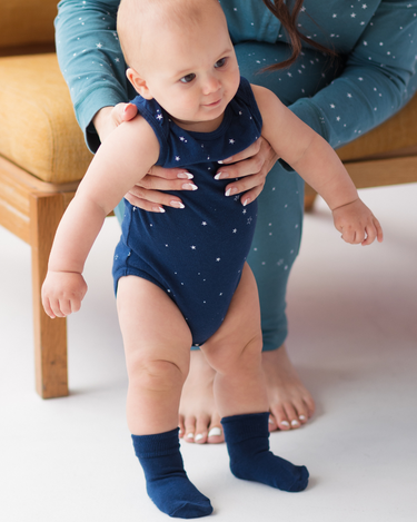 Grip Dot Sleepy Socks | Midnight - Merino & Me