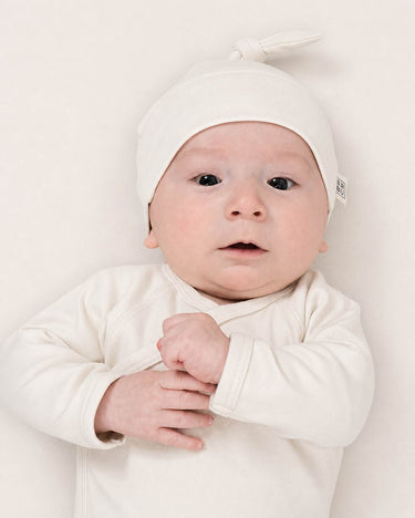Cotton Knotted Beanie - Cream