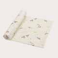 Organic cotton large muslin swaddle wrap in Australian native Kookaburra bird print – GOTS certified double gauze – newborn baby gift – baby essentials – Babu