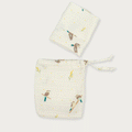 Organic cotton muslin wash cloths 6 pack in Australian native Kookaburra bird print – GOTS certified double gauze – newborn baby essentials – Babu - moving animation