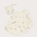 Organic cotton muslin wash cloths 6 pack in Australian native Kookaburra bird print – GOTS certified double gauze – newborn baby essentials – Babu - with drawstring bag