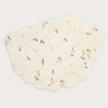 Organic cotton muslin wash cloths 6 pack in Australian native Kookaburra bird print – GOTS certified double gauze – newborn baby essentials – Babu - without bag