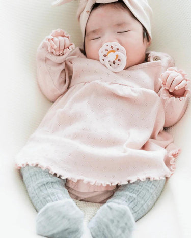 Baby & Kids Tights | Grey Marle Cable - Merino & Me