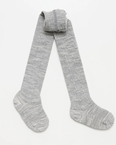Baby & Kids Tights | Grey Marle Cable - Merino & Me