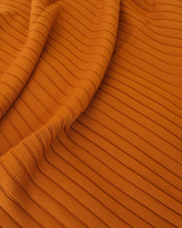 Babu Merino Rib Knit Blanket - Turmeric - view 2