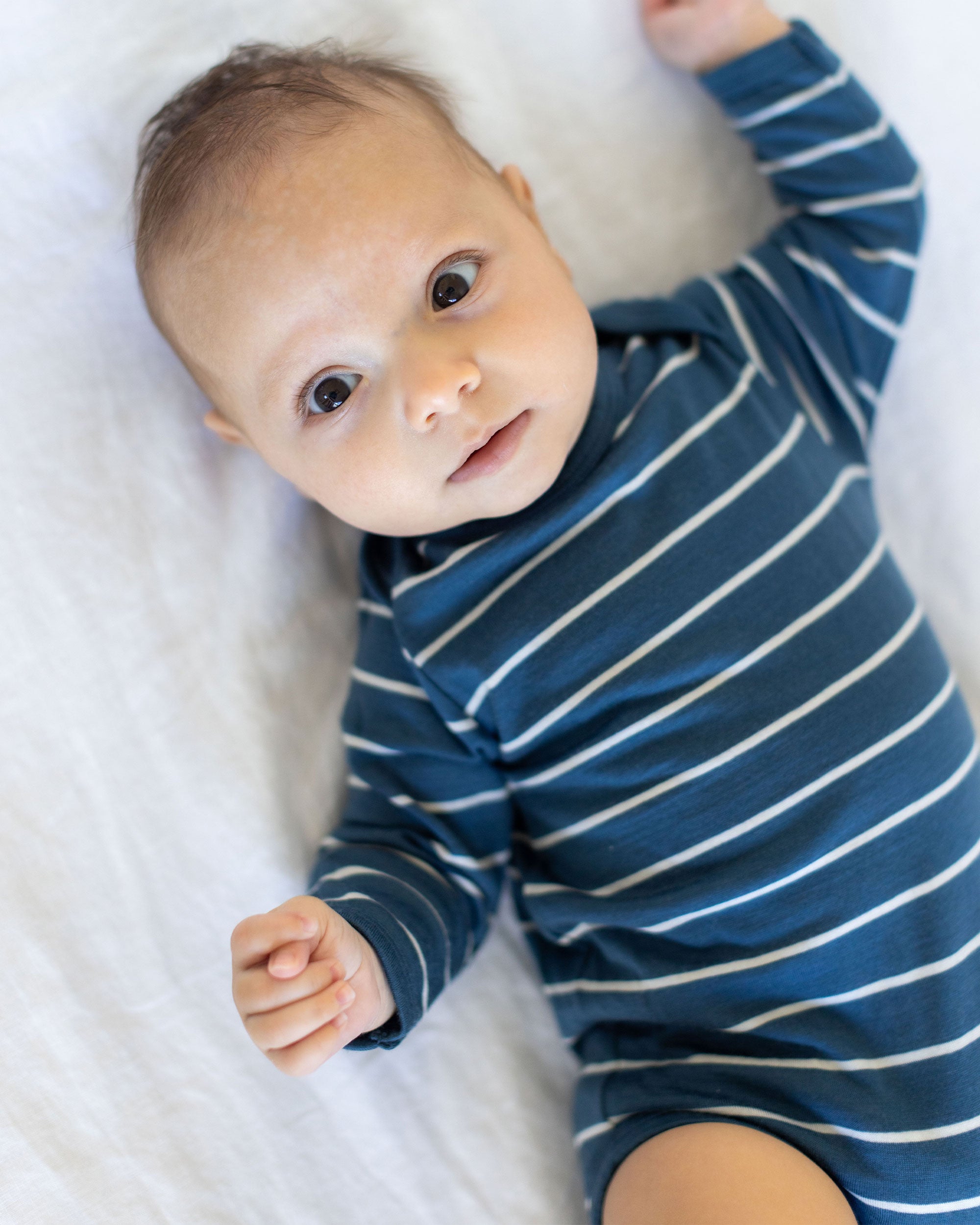 Merino Bodysuit - Denim Stripe
