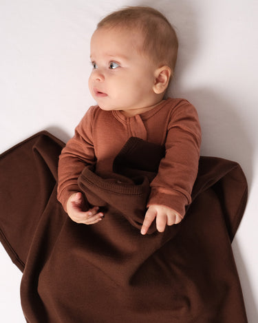 Babu Fleece Merino Blanket - Chocolate