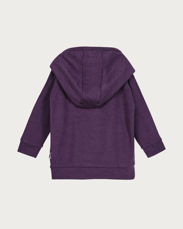 Babu Merino Hoodie - Plum - back view