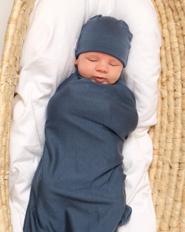 Merino Swaddle Wrap - Denim