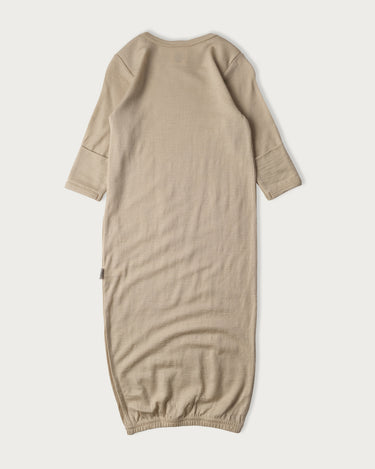 Babu Merino Bundler Nightgown - Mushroom - back view
