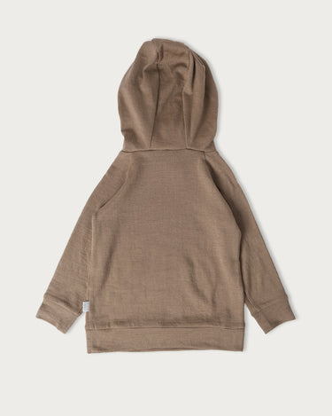 Babu Merino Hoodie - Walnut - back view