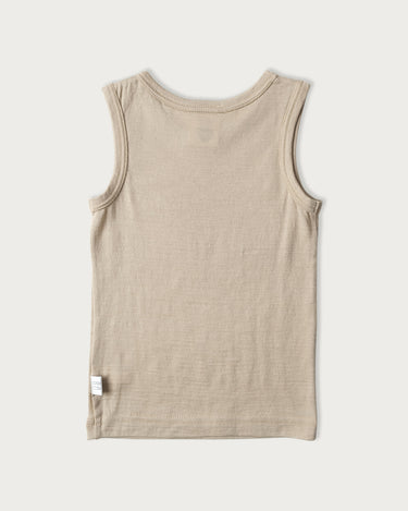 Babu Merino Singlet - Mushroom - back view