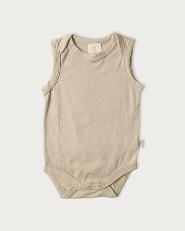 Babu Merino Singlet Bodysuit - Mushroom
