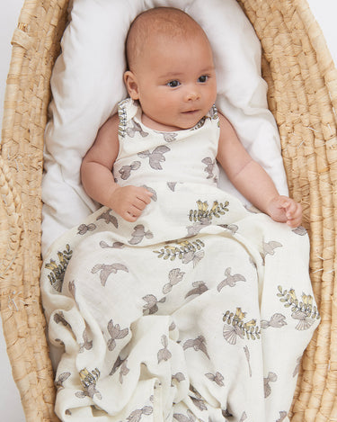 Babu Muslin Swaddle Wrap - Piwakawaka - view 2