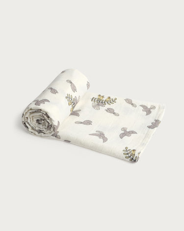 Babu Muslin Swaddle Wrap - Piwakawaka