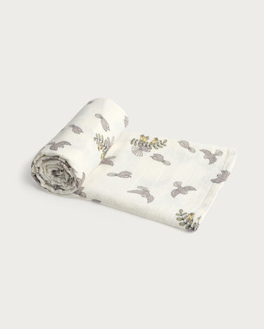 Babu Muslin Swaddle Wrap - Piwakawaka