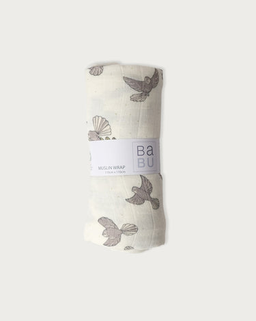 Babu Muslin Swaddle Wrap - Piwakawaka - view 3
