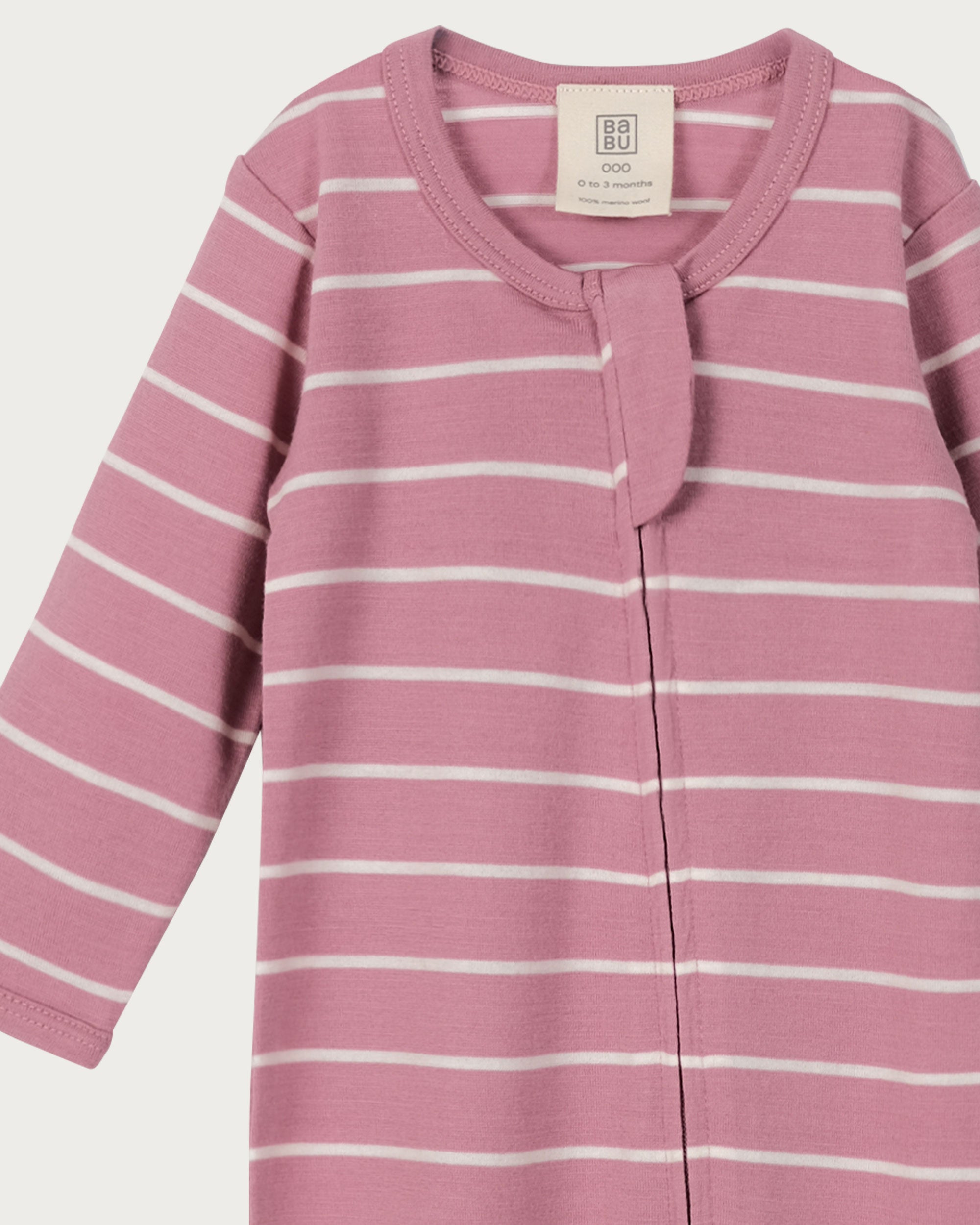 Merino Footed Onesie - Blossom Stripe