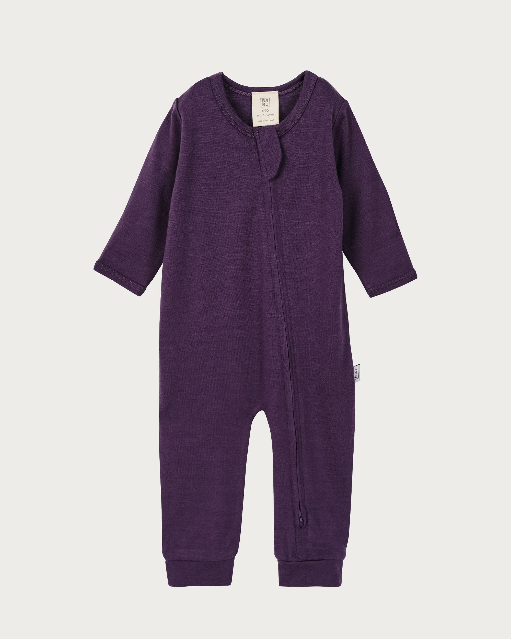 Merino Footless Onesie - Plum