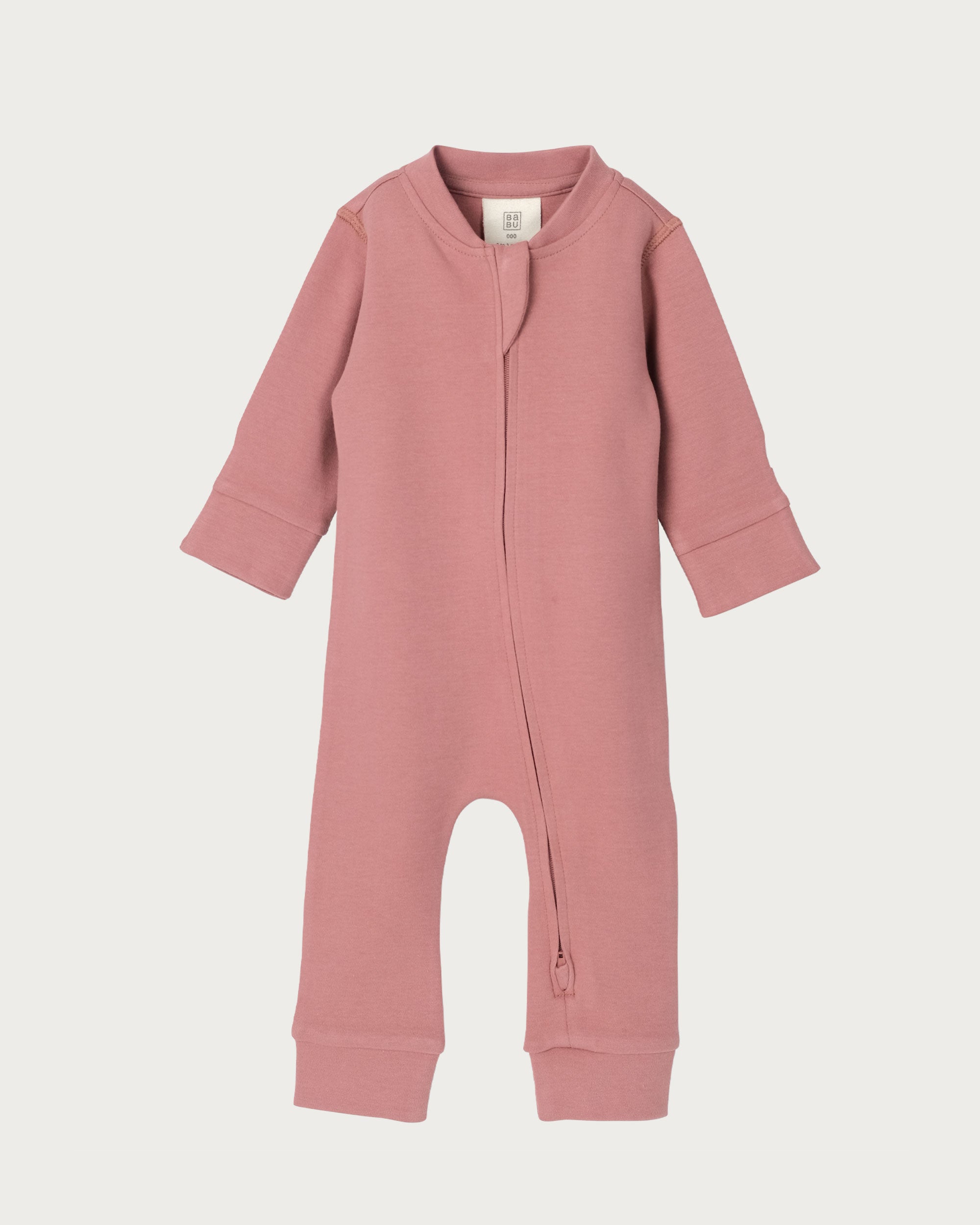 Footless Onesie Zipsuit - Rose