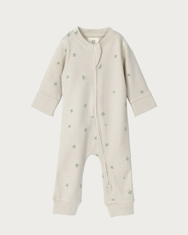 Cotton Footless Onesie - Sage Star