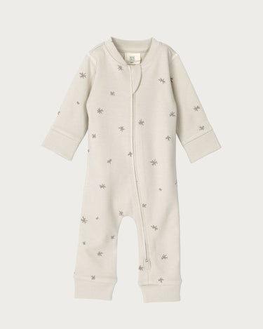 Cotton Footless Onesie - Walnut Star