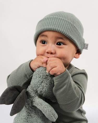 Babu Merino Ribbed Beanie - Sage - view 2