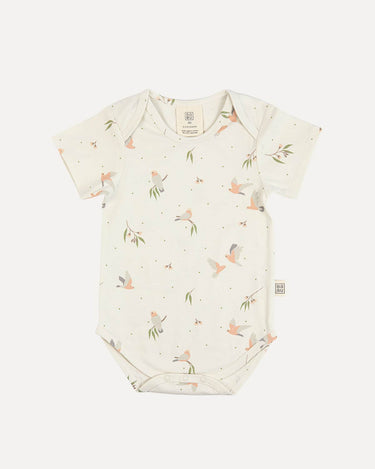 Cotton Short Sleeve Bodysuit - Galah