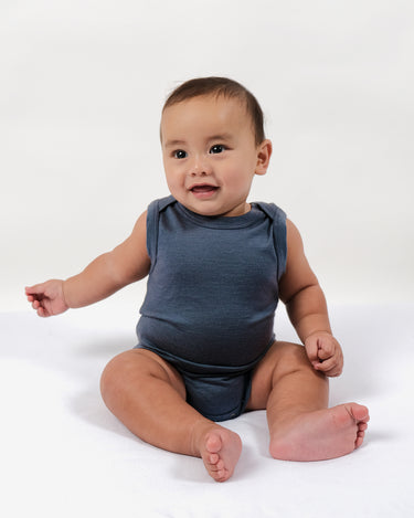 Babu Merino Singlet Bodysuit - Denim - view 3