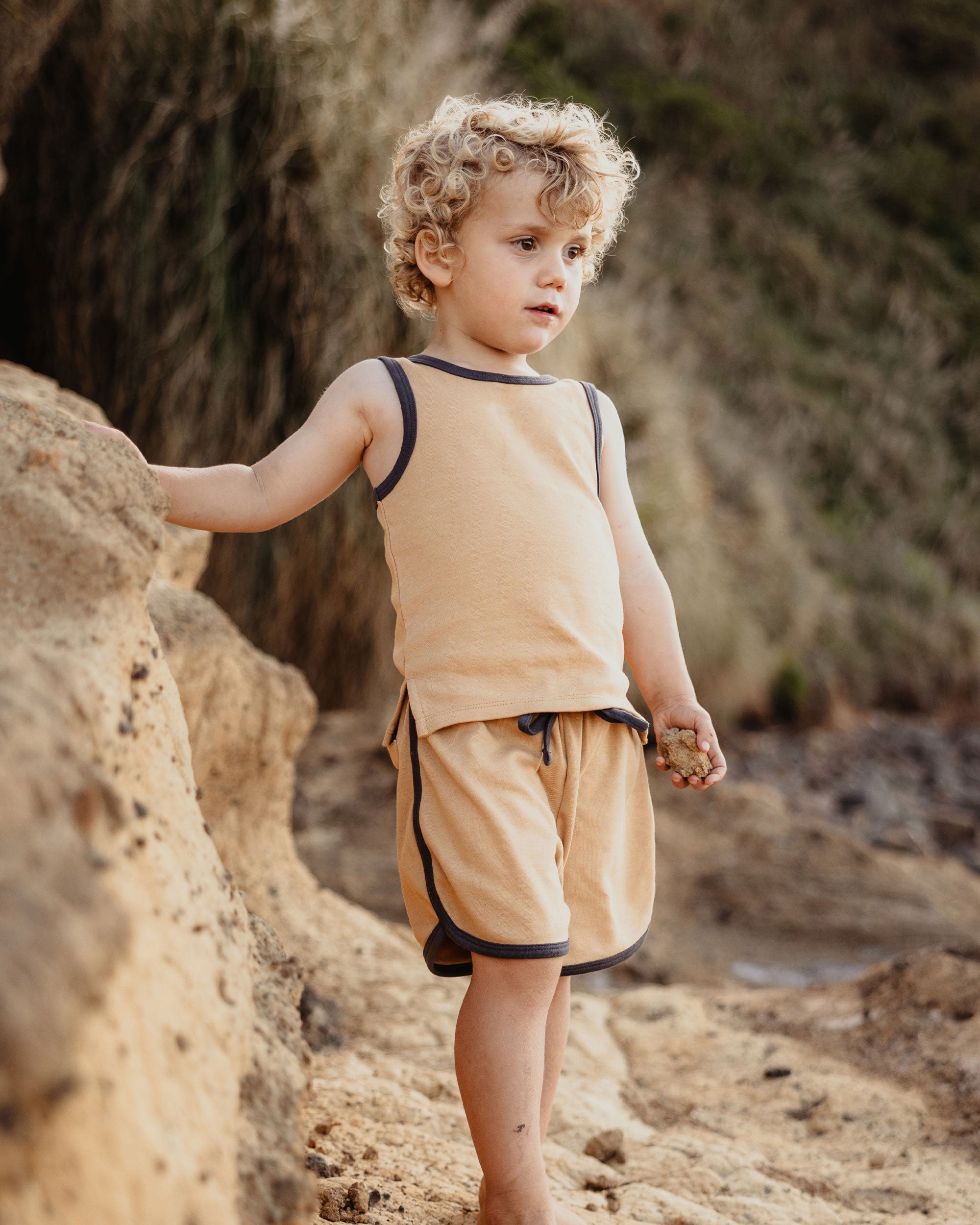 Contrast Trim Shorts - Marigold